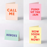 Song title letterpress greeting cards