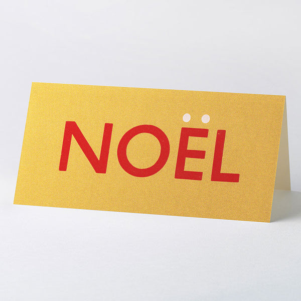 ‘NOËL’ wood type card – gold