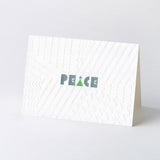 ‘PEACE’ geometric Christmas card