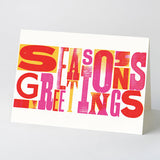 ‘Season’s Greeting’s’ wood type card