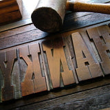 ‘Thank You’ wood type card – purple