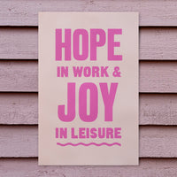 "Hope In Work, Joy In Leisure" Blue