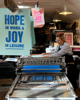 "Hope In Work, Joy In Leisure" Blue