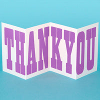 ‘Thank You’ wood type card – purple