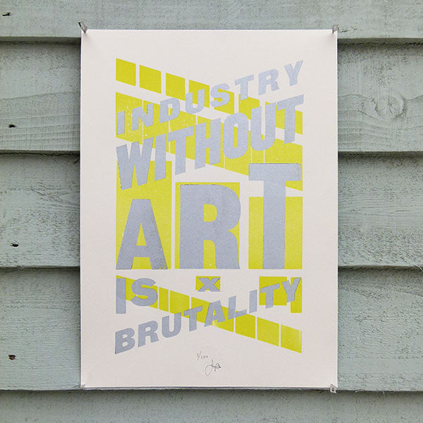 ‘Industry Without Art’ limited edition wood type letterpress print