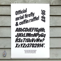 ‘Sans Serif Oblique’ wood type sample poster