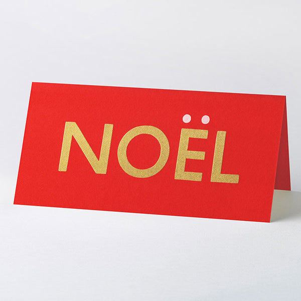 ‘NOËL’ wood type card – red