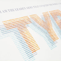 Letterpress ‘I am type’ poster by The Occasional Print Club.