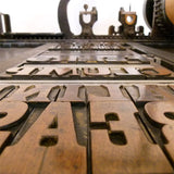 ‘Guilty Spectacles’ wood type letterpress poster.