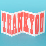‘Thank You’ wood type card – coral