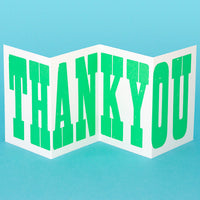 ‘Thank You’ wood type card – jade green